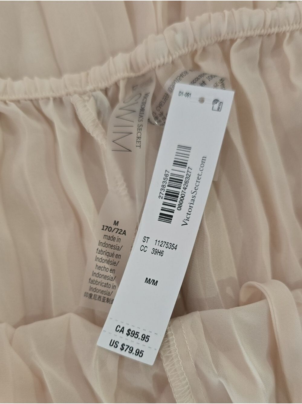 Victoria's Secret Swim Beachwear Pleated Chiffon Pants Sz Med NWT - Picture 5 of 6